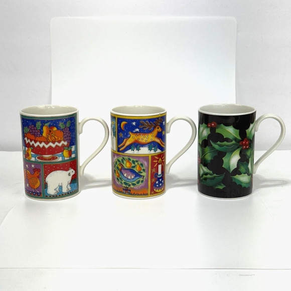 Dunoon Jane Brookshaw Winter Wonderland Mugs 2 & 1 Caroline Bessey Holly Mug - Picture 3 of 11